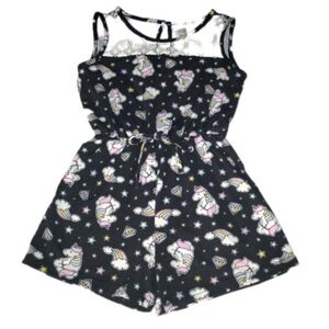 Shosho Black Unicorn Kids Romper